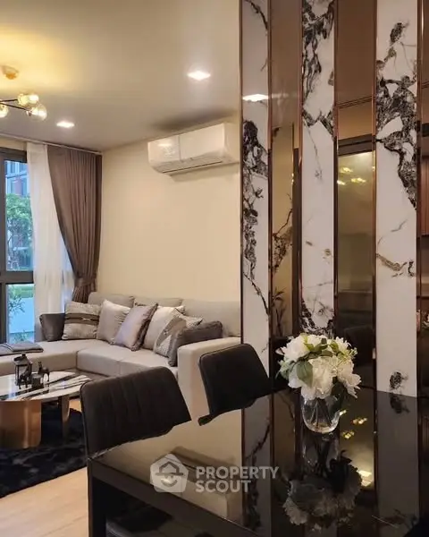 Luxurious living room with elegant decor and modern furniture