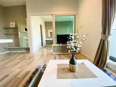 Modern living room with stylish decor and natural light