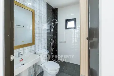 Modern bathroom with sleek design and stylish fixtures