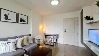 Modern living room with stylish decor and cozy seating area