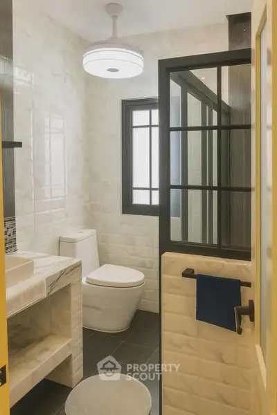 Modern bathroom with elegant fixtures and stylish design