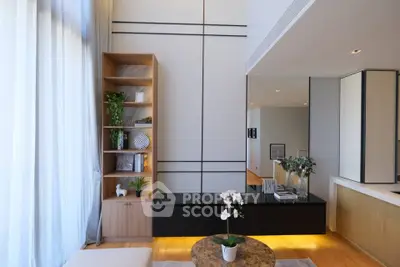 Modern living room with stylish decor and natural light