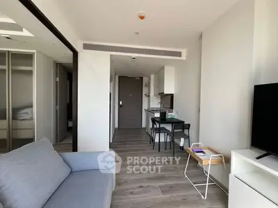 Modern apartment interior with open layout and stylish furnishings