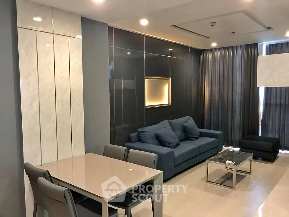 Modern living room with sleek furniture and elegant decor