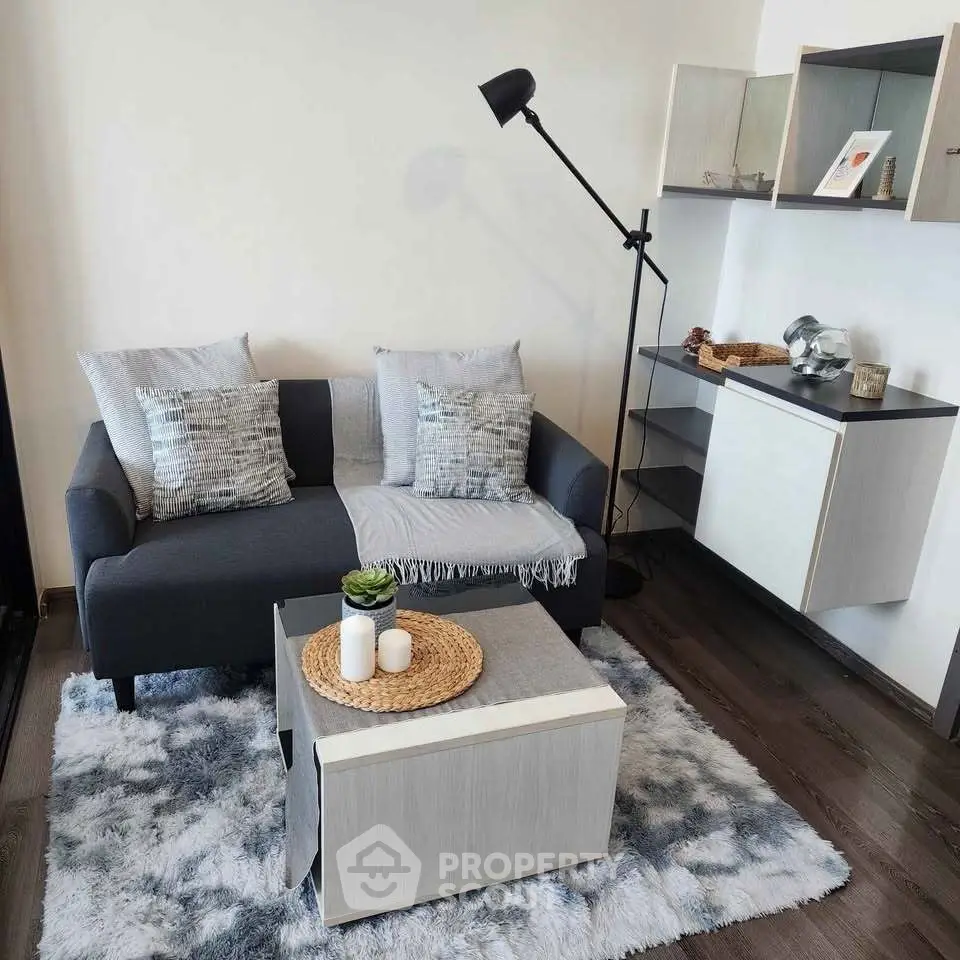 Cozy modern living room with stylish furniture and decor, perfect for relaxation and entertaining.