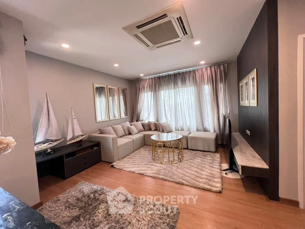 Stylish living room with modern decor and natural light