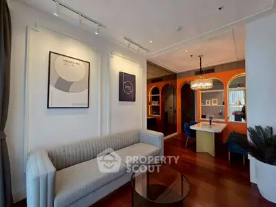 Stylish modern living room with elegant decor and cozy seating area