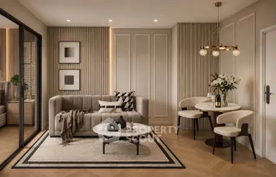 Elegant modern living room with stylish decor and cozy seating area