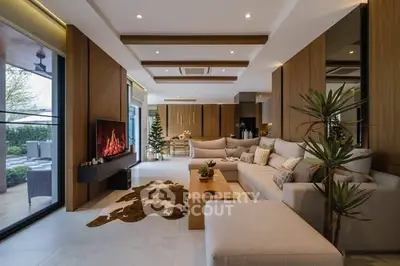 Luxurious modern living room with elegant decor and spacious layout