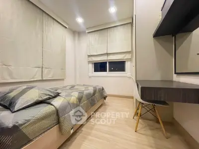 Cozy modern bedroom with stylish decor and natural light