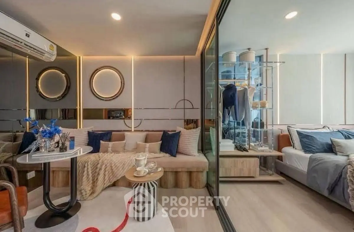 Modern studio apartment with stylish decor and open layout