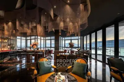 Luxurious living room with panoramic views and elegant decor