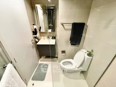 Modern bathroom with sleek design and elegant fixtures