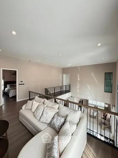 Spacious modern living room with elegant decor and open layout