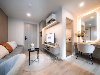 Modern living room with stylish decor and cozy ambiance