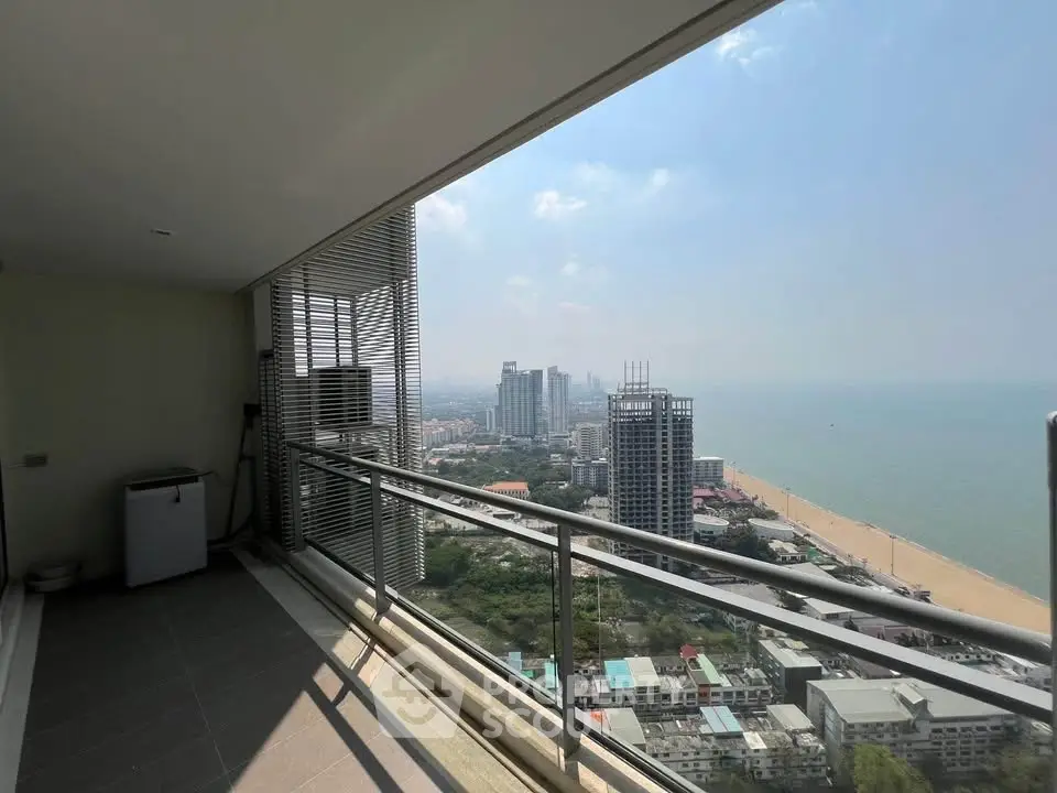 Stunning high-rise balcony with panoramic ocean and city views