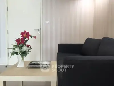 Modern living room with stylish sofa and elegant decor