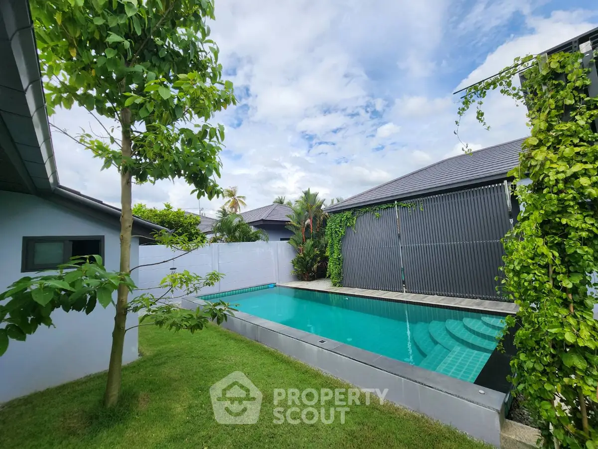 Stunning modern home with private pool and lush garden, perfect for relaxation and entertaining.