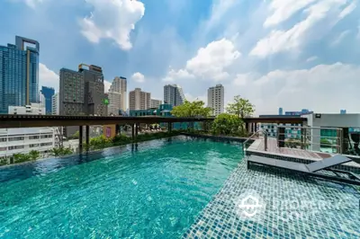 Stunning rooftop pool with city skyline views in modern urban setting