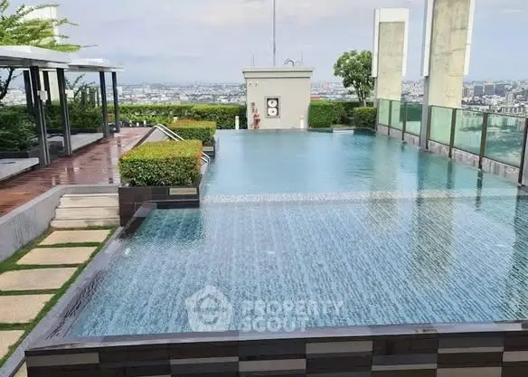 Luxurious rooftop infinity pool with stunning city views and modern design.