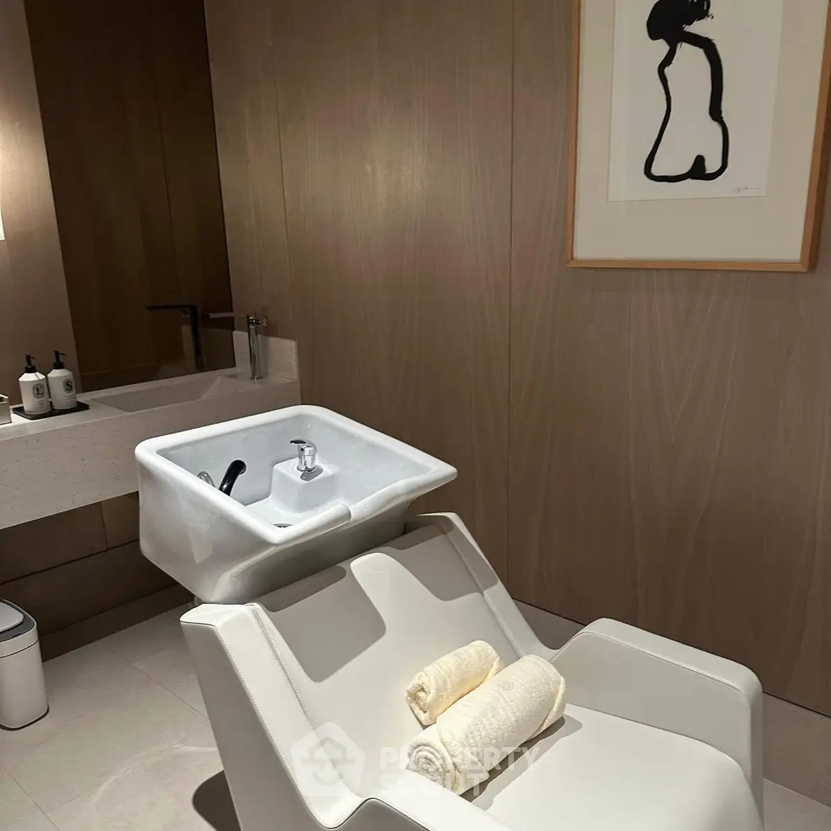 Luxurious bathroom with modern fixtures and stylish decor