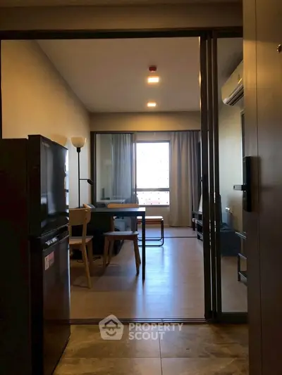 Modern apartment interior with open layout and stylish furniture