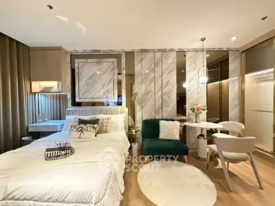 Luxurious studio apartment with elegant decor and modern furnishings