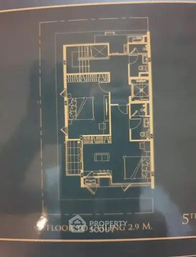 Detailed floor plan showcasing a spacious apartment layout with modern amenities.