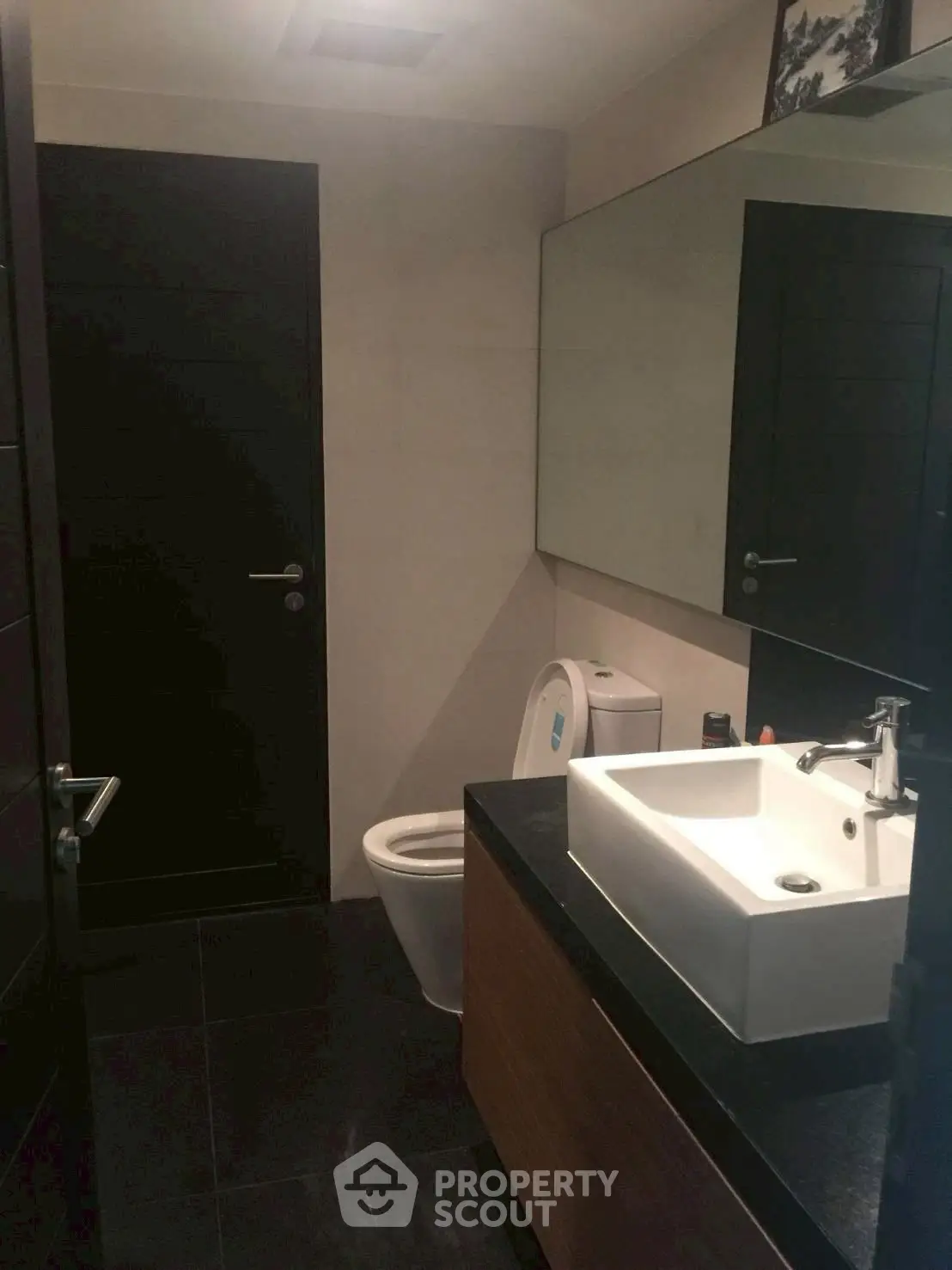 Modern bathroom with sleek design and contemporary fixtures