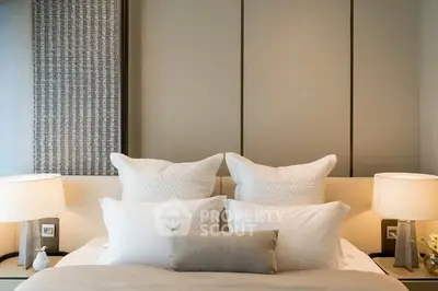 Luxurious bedroom with elegant decor and soft lighting