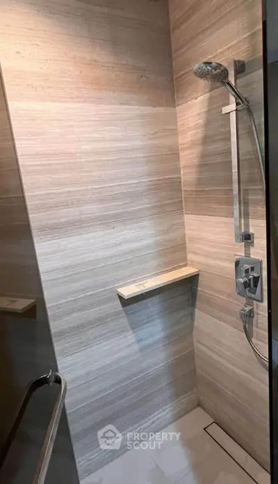 Modern bathroom shower with sleek design and contemporary fixtures