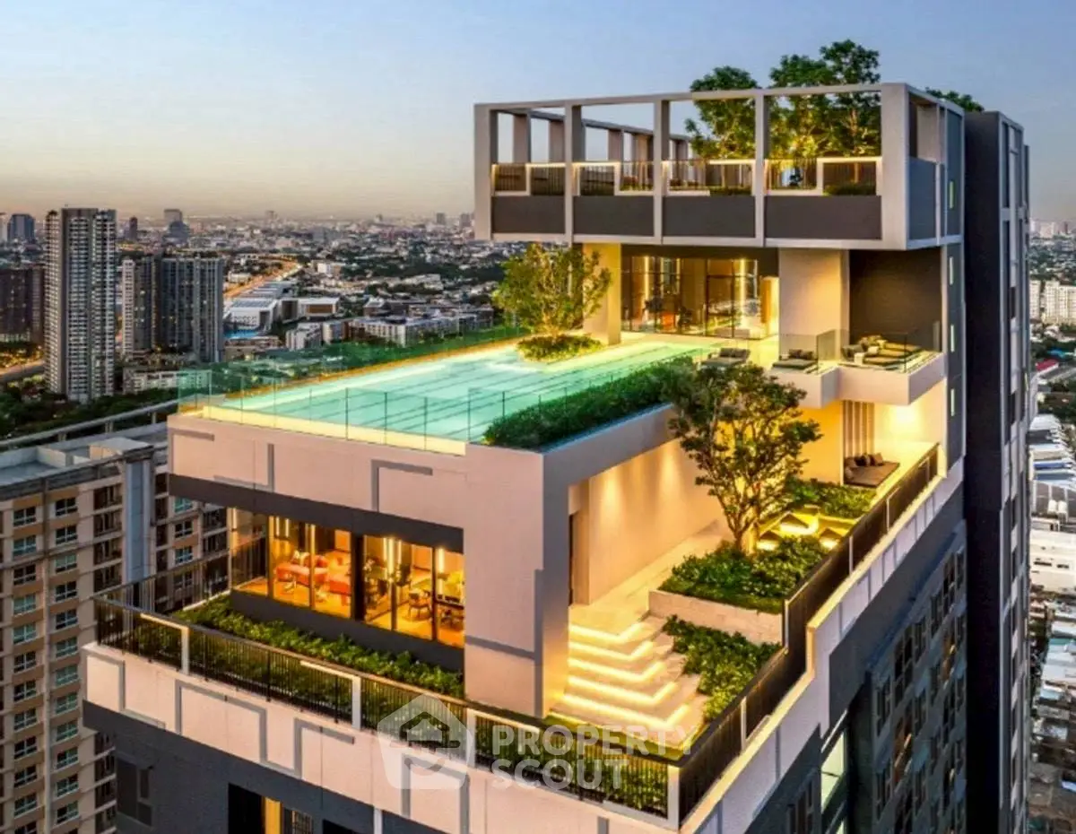 Luxurious rooftop pool with stunning city views and modern architecture.