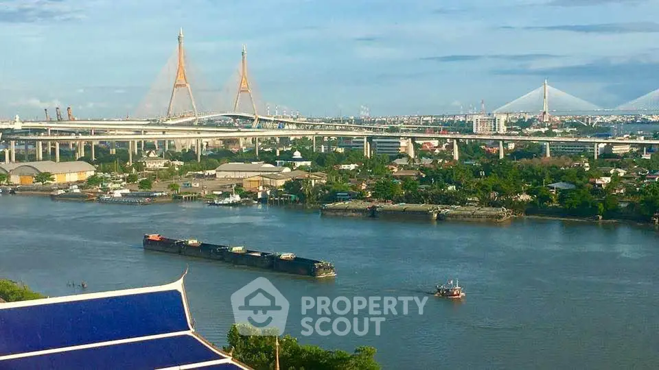 Stunning river view with iconic bridge, perfect for luxury real estate marketing.