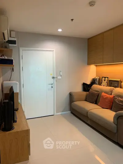 Cozy living room with modern decor and comfortable seating