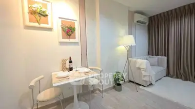 Chic modern living room with cozy seating and elegant dining area