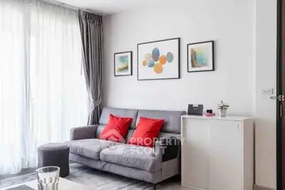 Modern living room with stylish decor and natural light