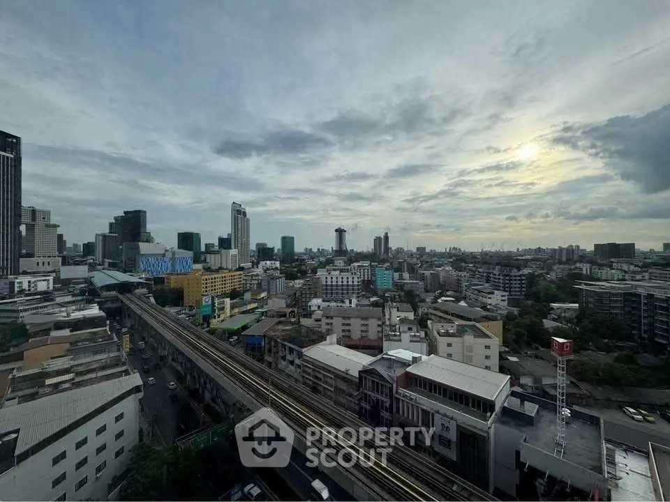 Stunning cityscape view from high-rise building with expansive skyline and urban landscape.