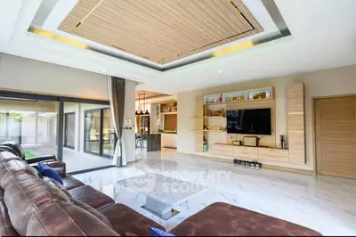 Luxurious modern living room with elegant decor and open layout