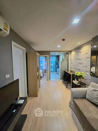 Modern living room with stylish decor and open layout