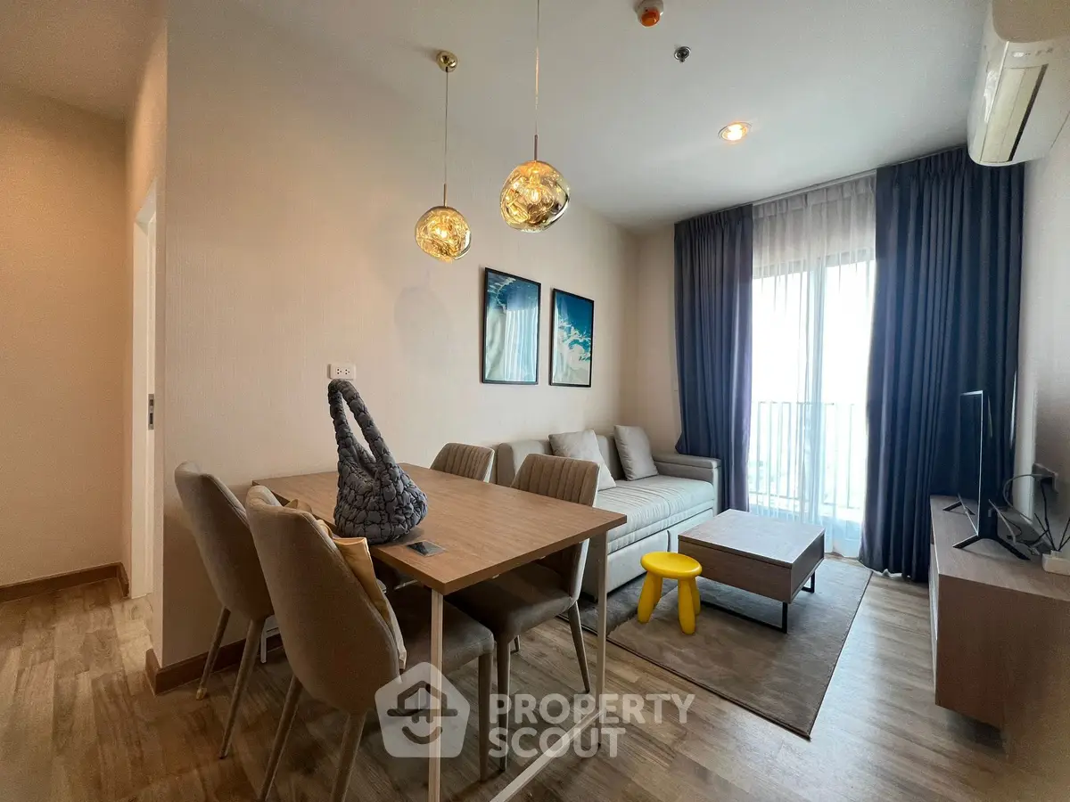 Modern living room with stylish decor and natural light