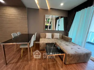 Modern living room with stylish furniture and elegant decor