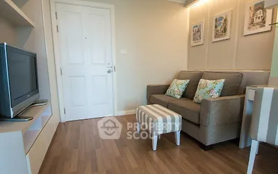 Cozy living room with modern decor and comfortable seating