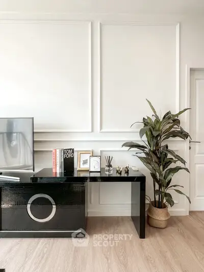 Stylish modern living room with elegant decor and sleek furniture