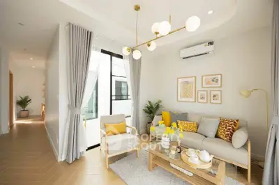 Bright and modern living room with stylish decor and natural light