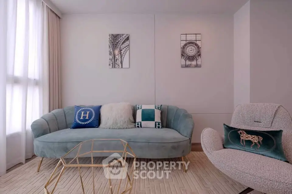 Stylish living room with modern furniture and elegant decor