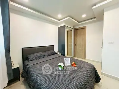 Modern bedroom with stylish decor and cozy ambiance