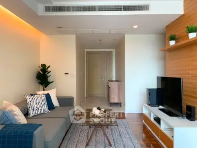 Modern living room with stylish decor and natural light