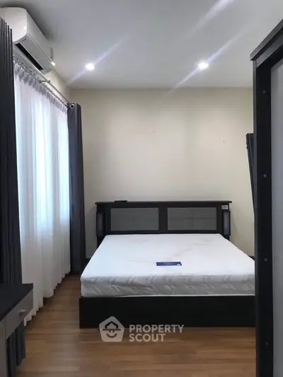 Modern bedroom with minimalist design and natural light