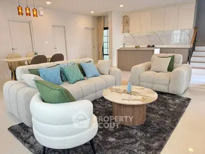 Luxurious modern living room with plush seating and elegant decor