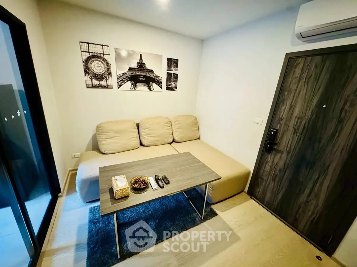 Cozy living room with modern decor and comfortable seating